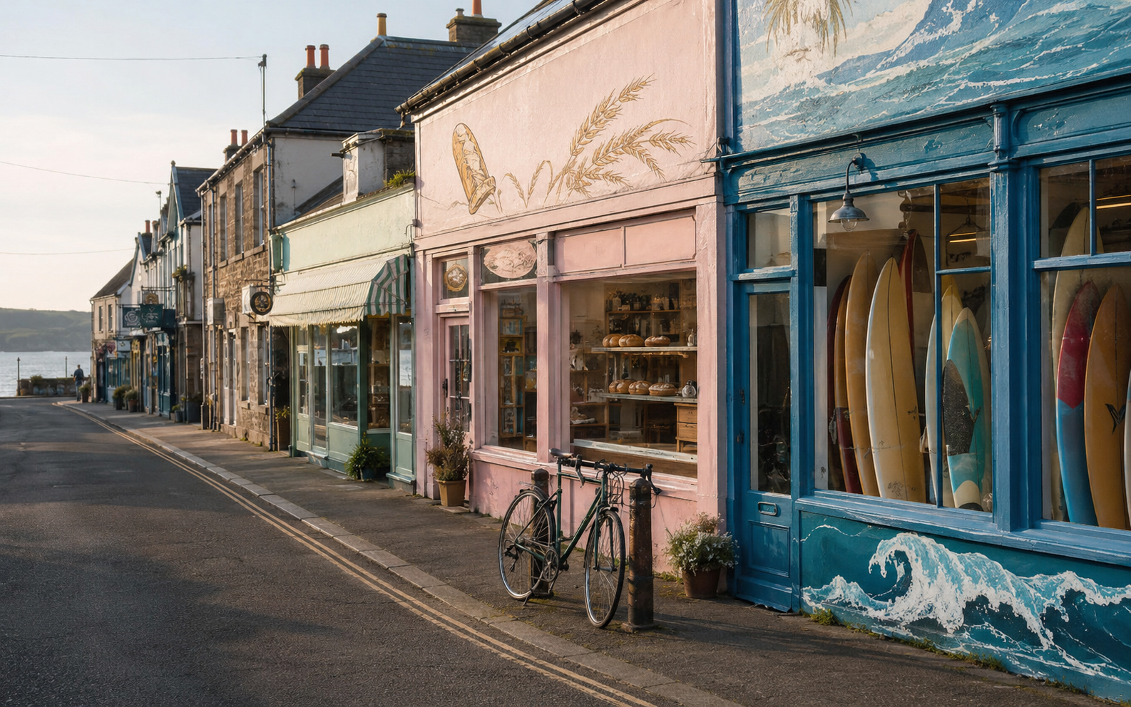 Main street of a beach town